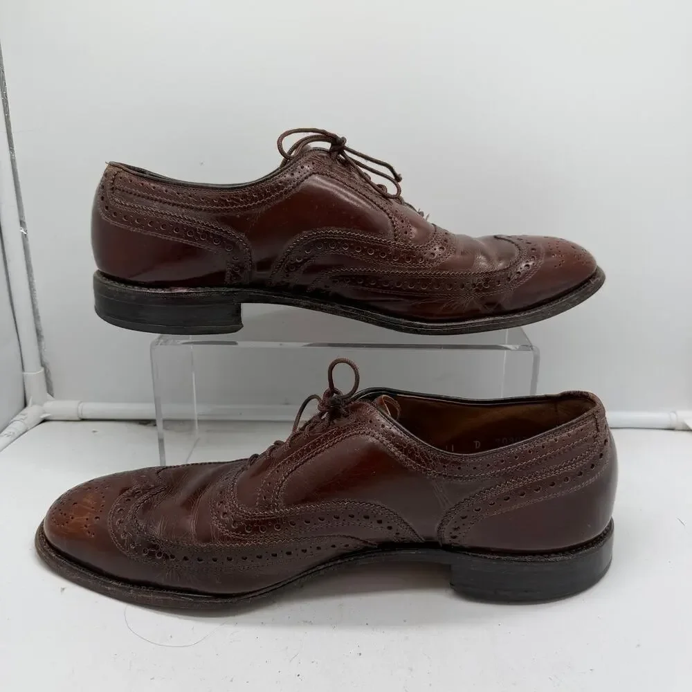 Allen Edmonds McAllister Shoes Men’s 11 D Brown Wingtip Leather Dress